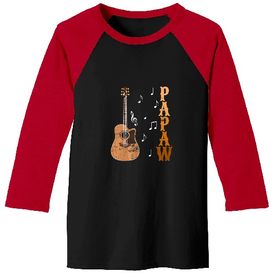 Guitarist Mens Papaw Guitar Pick Fathers Day for Guitar Player Grandpa Guitar Baseball Tees