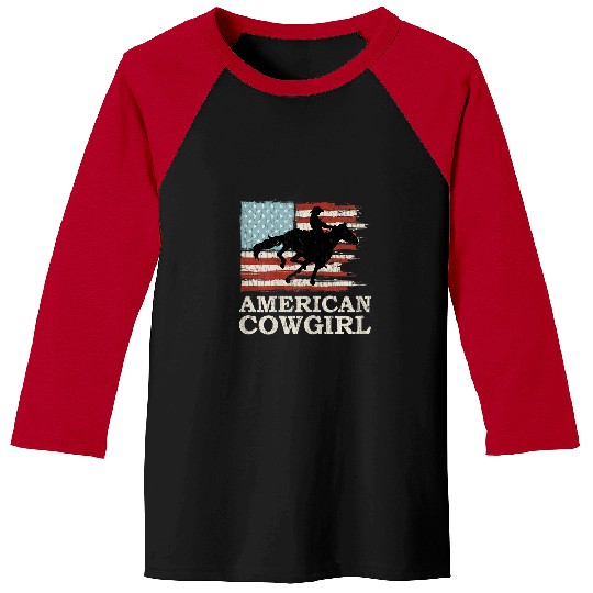 American Cowgirls Funny Horse Racing Barrel Racer Graphic Baseball Tees