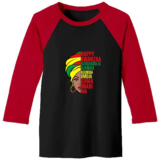 Happy Kwanzaa African American Celebration Month Graphic Baseball Tees