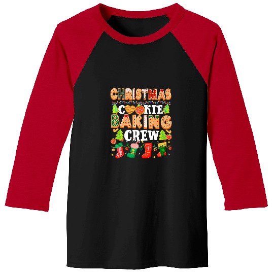 Christmas Cookie Baking Crew Funny xmass Pajamas Family134 Baseball Tees