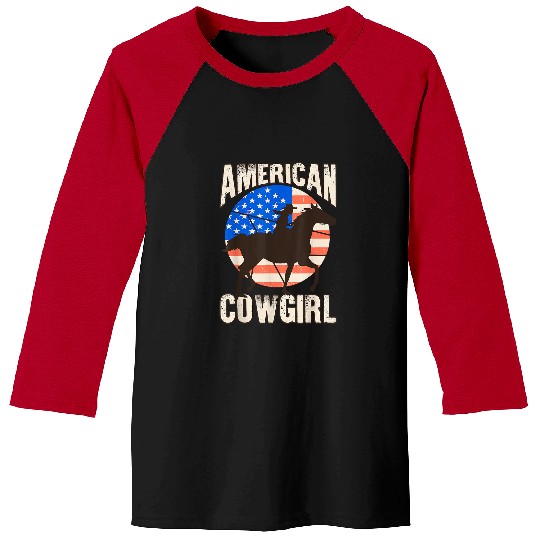 American Cowgirls Horse riding Equestrian 2 Baseball Tees