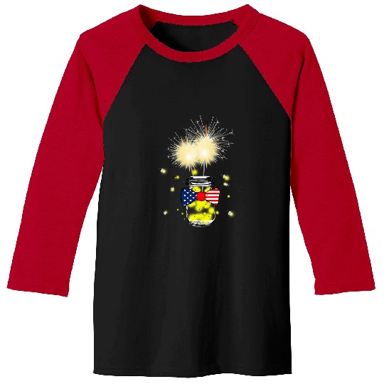 Fireflies Mason Jar Baseball Tees