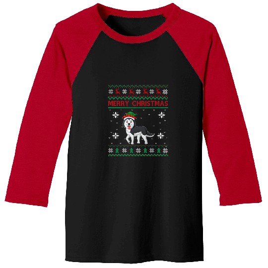 Dog Husky Siberian Husky Dog Lover Women Girls Boys Ugly xmass Sweater Baseball Tees