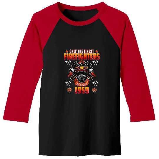 Fireman Firefighter 62 Year Old Firefighter Born in 1959 vintages 62 Birthday 198 Firemen Baseball Tees