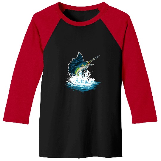 Fishing Deep Sea Fishing swords Fish Fisher Baseball Tees