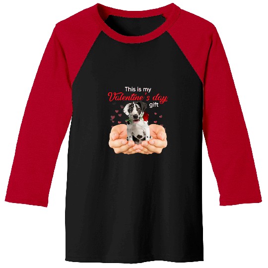 Dog Great Dane Cute Great Dane This Is My Valentines Day Pajama Baseball Tees