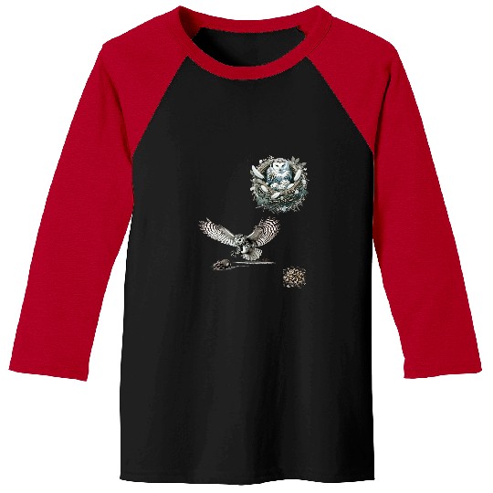 19thCentury Natural History Owl Illustration Baseball Tees
