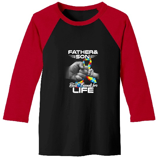 Discover Autism Dad Father and Son bests Friends for Life Autism23 Neurodiverse Baseball Tees