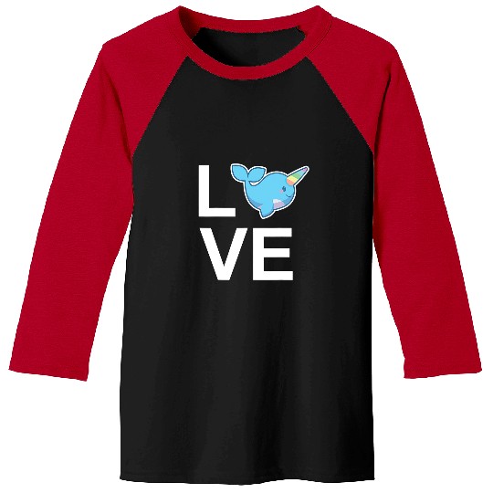 Narwhal Love Cute Womens or Girls Unicorns Of The Sea Baseball Tees