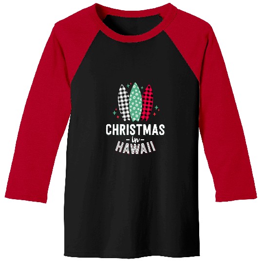 Surf Life Christmas In Hawaii Family Vacation Tropical Beach Surfing Baseball Tees
