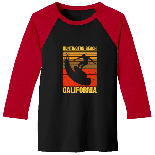 Surf Life Huntington Beach californias Surfing Surfer Ocean vintages 1 Baseball Tees