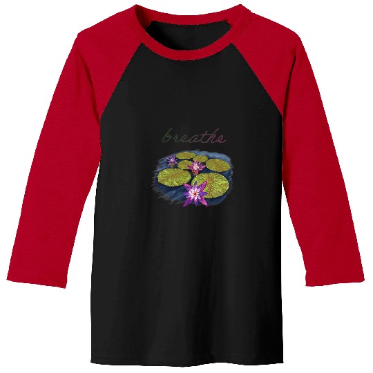 Namaste Yoga Flower Lotus Pink Water Lily Design for Yoga Fitness Meditation Baseball Tees