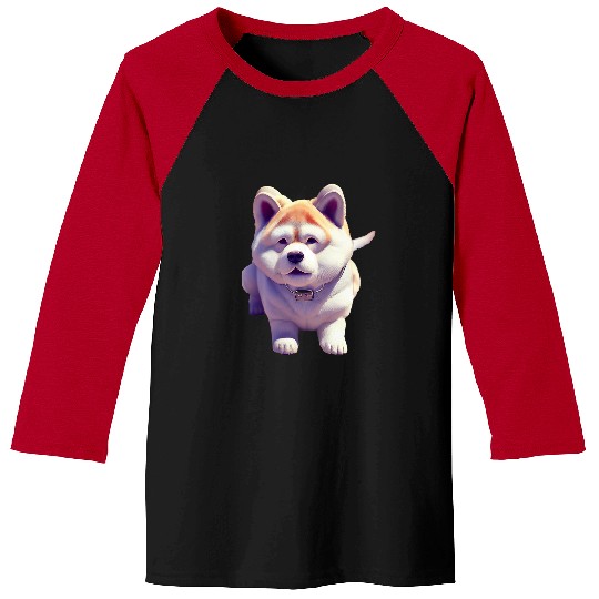 Dog Akita Womens Akita Dog Akita V Neck Baseball Tees