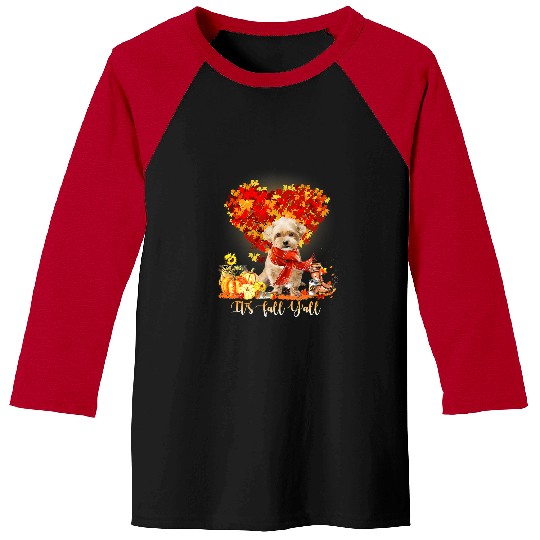 Its Fall Yall Shorkie Dog Lovers Thanksgiving Halloween 208 Baseball Tees