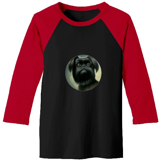Affenpinscher Dog Breed Oil Painting Style Portrait Design Baseball Tees