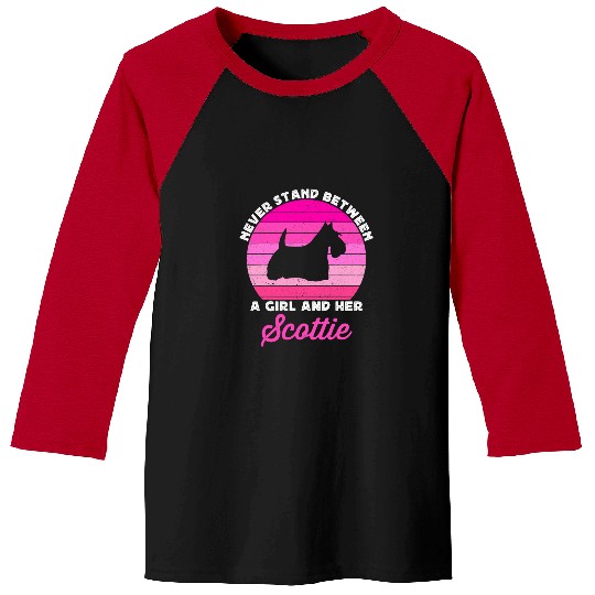Dog Scottish Terrier Pink Scottish Terrier For Girls Kids Scotty Scottie Dog Love Baseball Tees