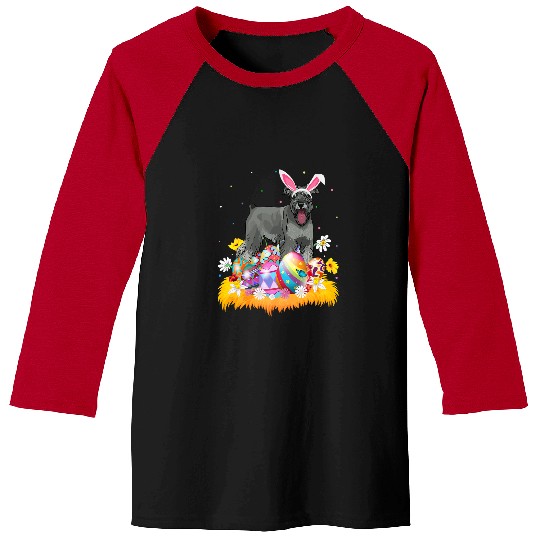 Funny Easter Egg Lover Schnoodle Dog Easter Sunday Baseball Tees