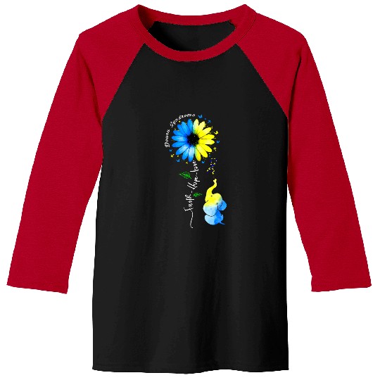 Faith Hope Love Down Syndromes Awareness Kids Elephant Baseball Tees