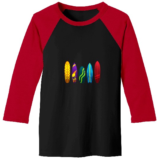 Surf Life Funny Surfboard Design For Men Women Surfing Surfboarders Baseball Tees