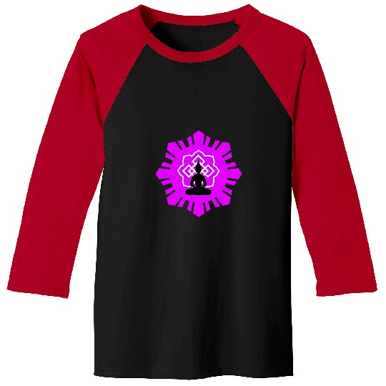 Namaste Yoga Lavender Sun Buddha Lotus Yoga Meditation Baseball Tees