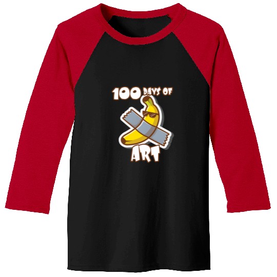 100 days of school Banana art lover for Kids and students Baseball Tees