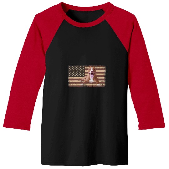 Bully Dog vintages American Pitbull American Flag 4th Of July 368 Pitbull Dog Baseball Tees