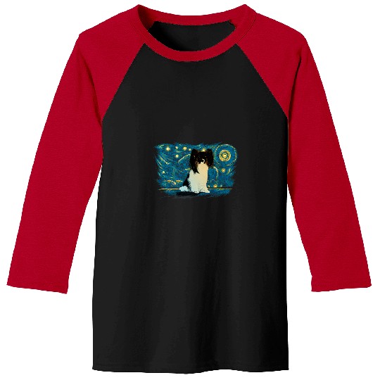 Dog Papillon Retro vintages Style Papillon 270 Baseball Tees