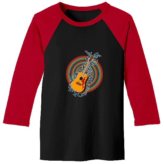 Guitarist Acoustic Guitar Nature for Music Artist Guitarist Spiral Guitar Baseball Tees