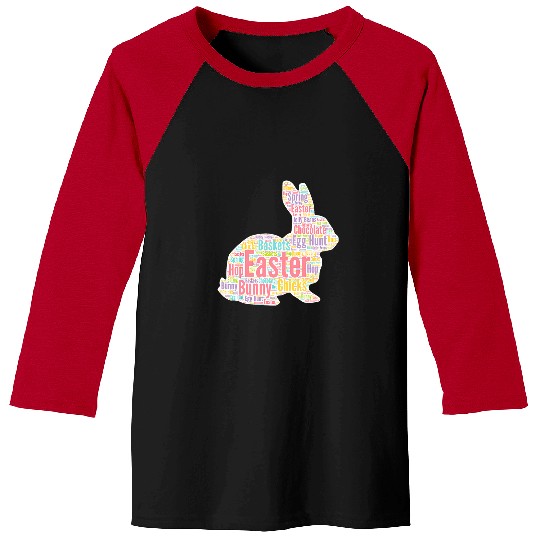 Easter Bunny Egg Hunt Word Art 2Gift Men Women Kids Baseball Tees