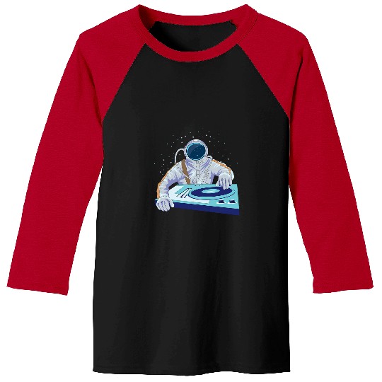 Astronaut DJ Music Design Vinyl Play Disco Festival Baseball Tees