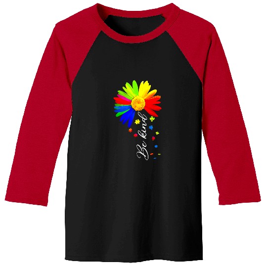Autism Choose Kindness Be Kind Autism Awarenesss Sunflower Neurodiverse Baseball Tees