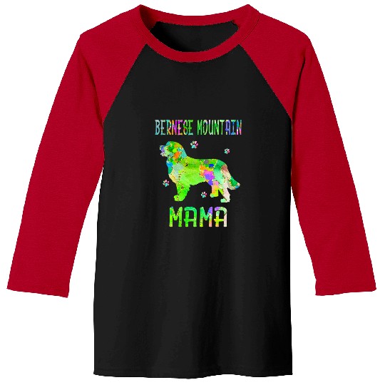 Bernese Mountain Mama Colorful Dog Mom Lover Baseball Tees