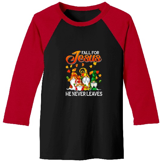 Christian Gnomes Fall For Jesus He Never Leaves Pumpkin Thanksgiving 82 Bibble Jesus Christ Baseball Tees