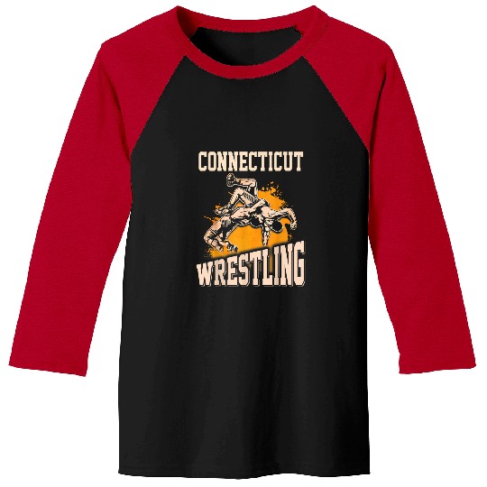 Connecticut Wrestling Dad Mom Gift For Wrestler Son Baseball Tees