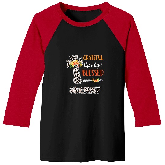 Christian Grateful thankful blessed grammy Jesus cross thanksgiving 34 Bibble Jesus Christ Baseball Tees