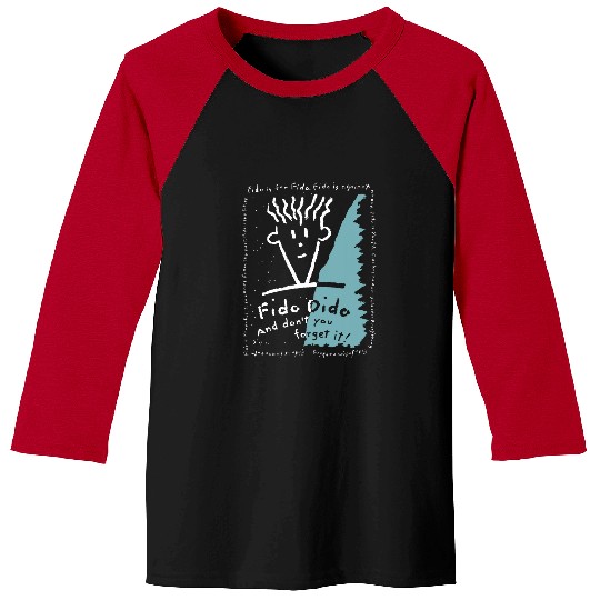 Fido Dido Text Frame Baseball Tees