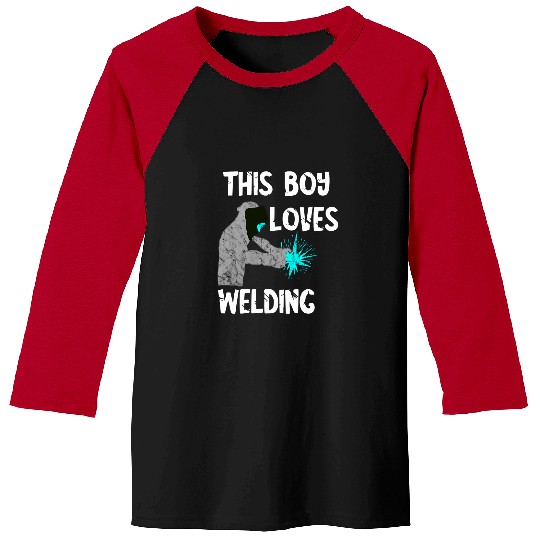 Mens Welder This Boy Loves Welding Helmet Weld Metal Worker Baseball Tees
