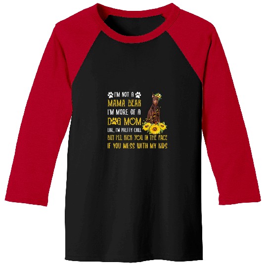 Dog Doberman Sunflower Doberman Mom Mothers Day Dog Mom Women Baseball Tees