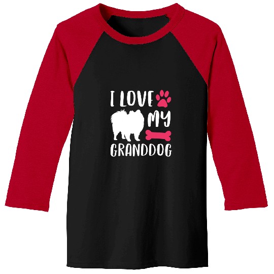 Dog Pomeranian I Love My GrandDog Pomeranian Grandma Grandpa Gift 384 Baseball Tees