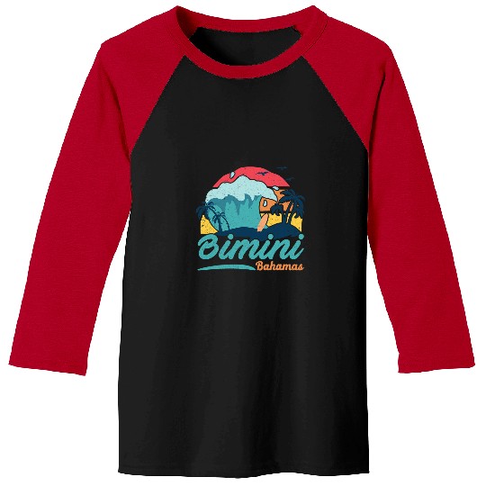 Surf Life Bimini Bahamas Beach Summer Surfing Sun Set Palm Trees Baseball Tees