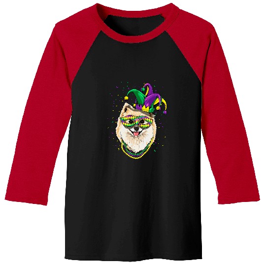 Dog Pomeranian Mardi Gras Dog carnivals Pomeranian Jester Pomeranian Lover 150 Baseball Tees