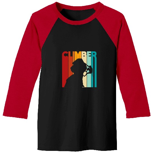 Climbing Climber Rock climbing retro mountain climbing idea Climb Baseball Tees