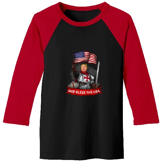 Christian Donald Trump God Bless America for Men Women and Kids Christ Baseball Tees