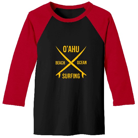 Surf Life Hawaii Waikiki Surfing Baseball Tees