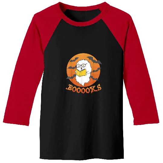 Booooks ghosts Reading Book Halloween Baseball Tees