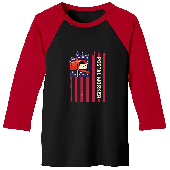 Postal Worker Patriotic US Post Mail Carrier 2 Baseball Tees