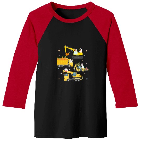 Funny Easter Egg Hunt Crane Truck Construction Toddler Baseball Tees