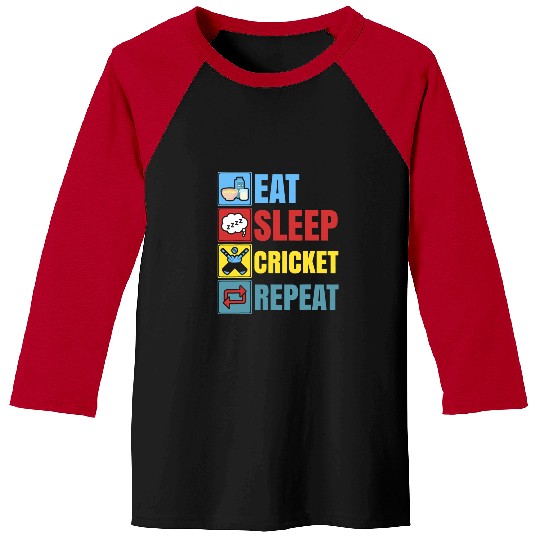 Cricket Fan Eat Sleep Cricket Repeat Cricket Player Cricketer Baseball Tees
