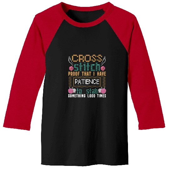 Sewing Machine Funny Cross Stitch Needlepoint Needle Arts Sewing Gift 1 Baseball Tees