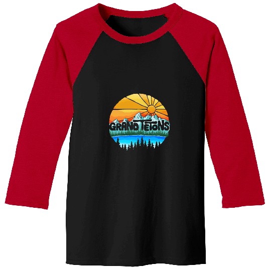 Grand Tetons National Park vintages Style Illustration Baseball Tees